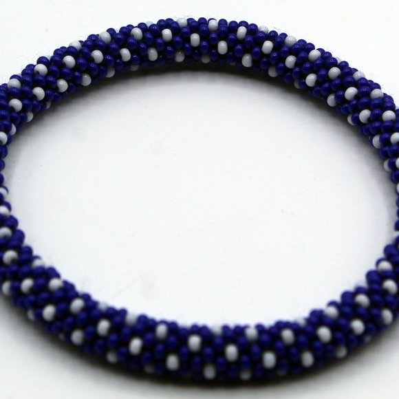 COPY - Set of 3, Handmade Glass Beaded Nepal Crochet Bracelets Bangle | Glass s… - Picture 3 of 4